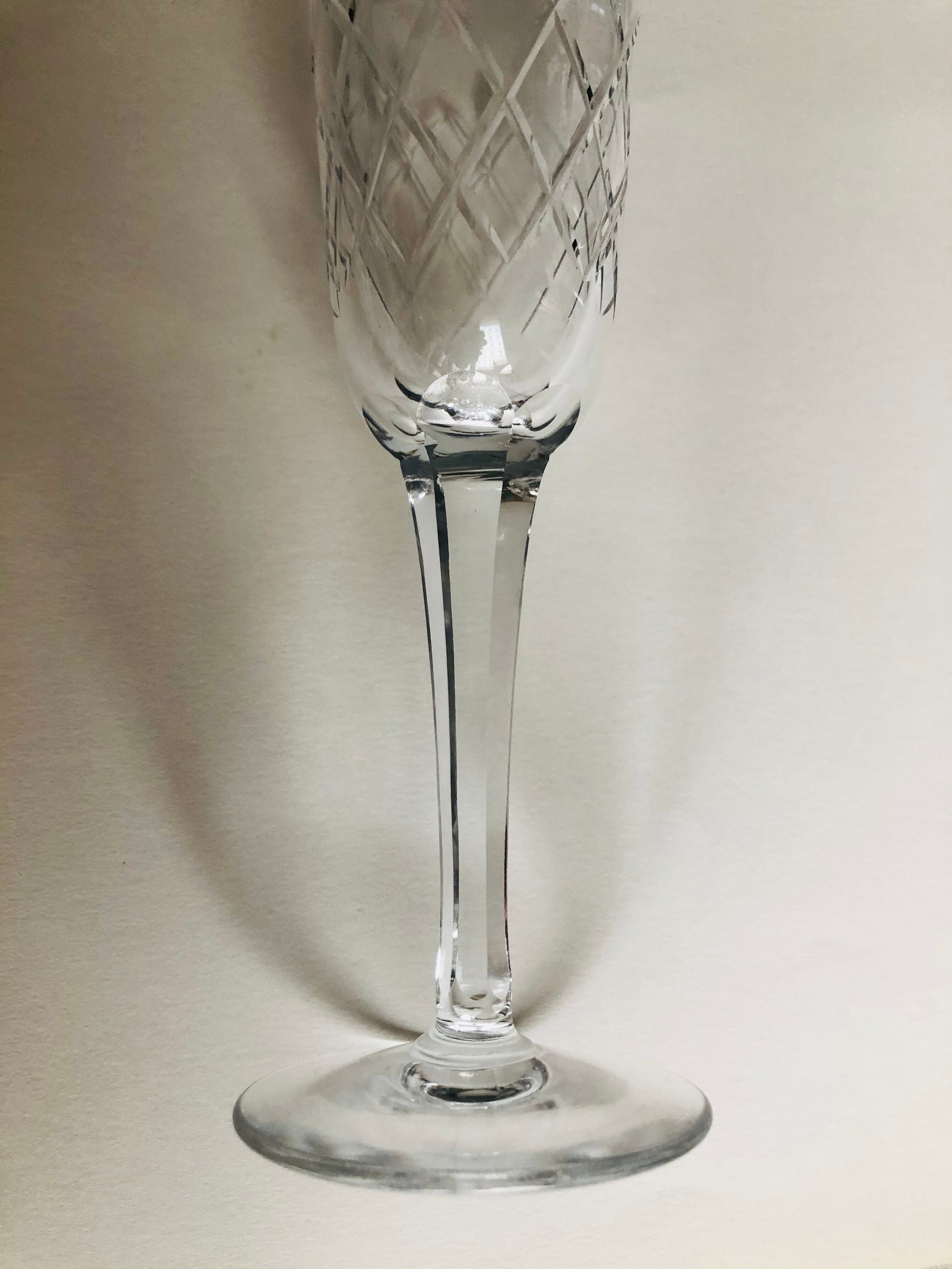 Set of six Lorraine crystal field flutes