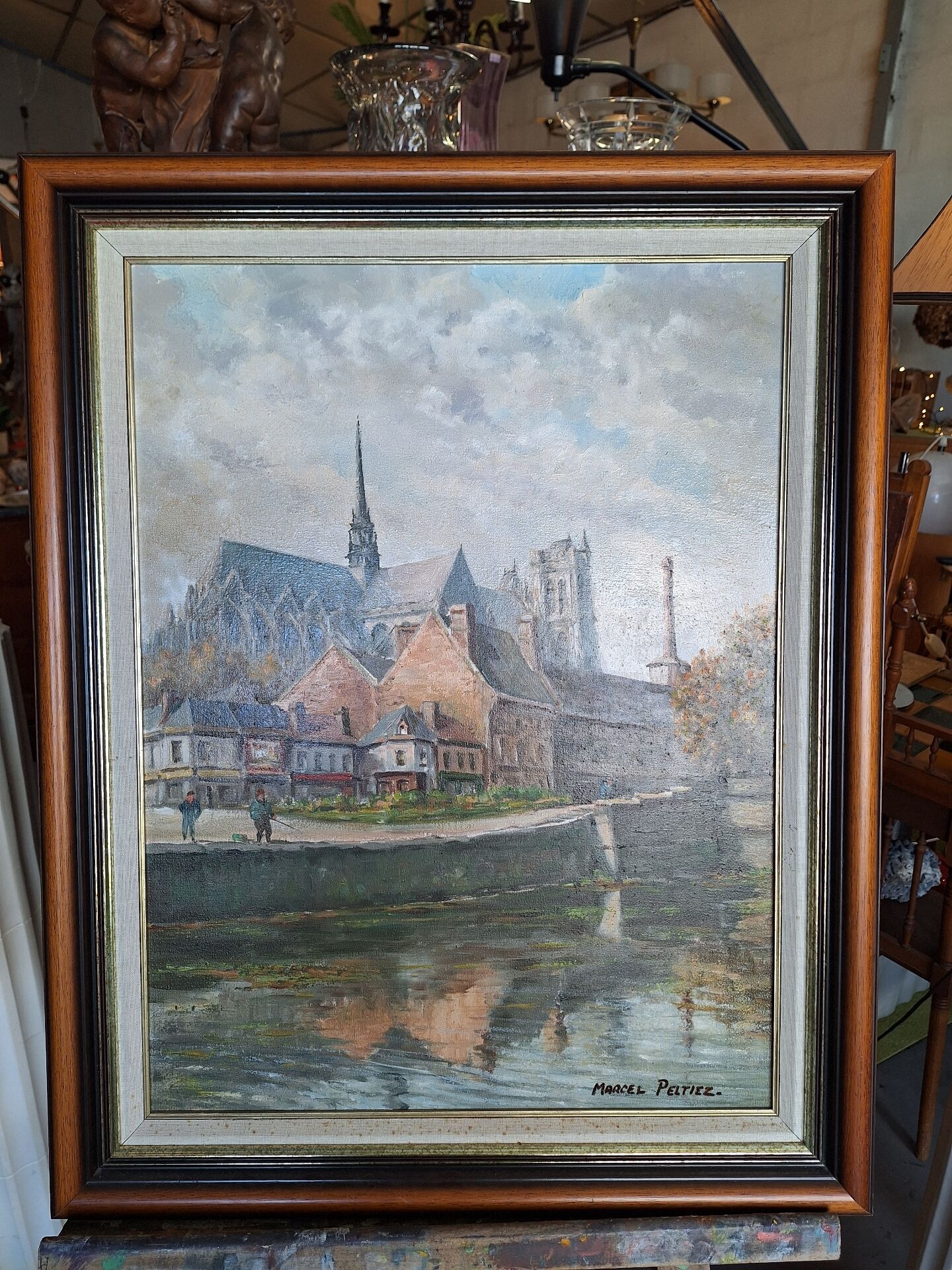 Huile sur toile, tableau Cathédrale d'Amiens