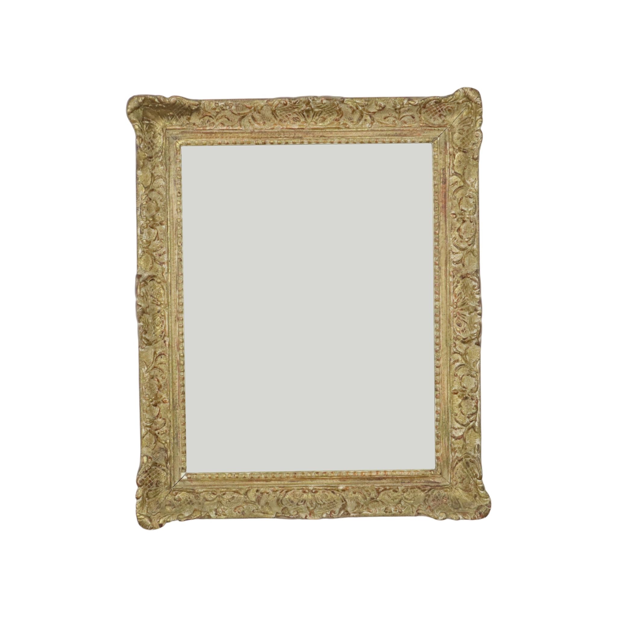 Mirror in antique gold frame classic baroque style pine gold leaf 57x46cm