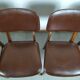 Suite de 6 chaise bois skaï marron brus vintage année 50 - 60