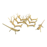 8 porte-couteaux forme antilope et crocodile en laiton