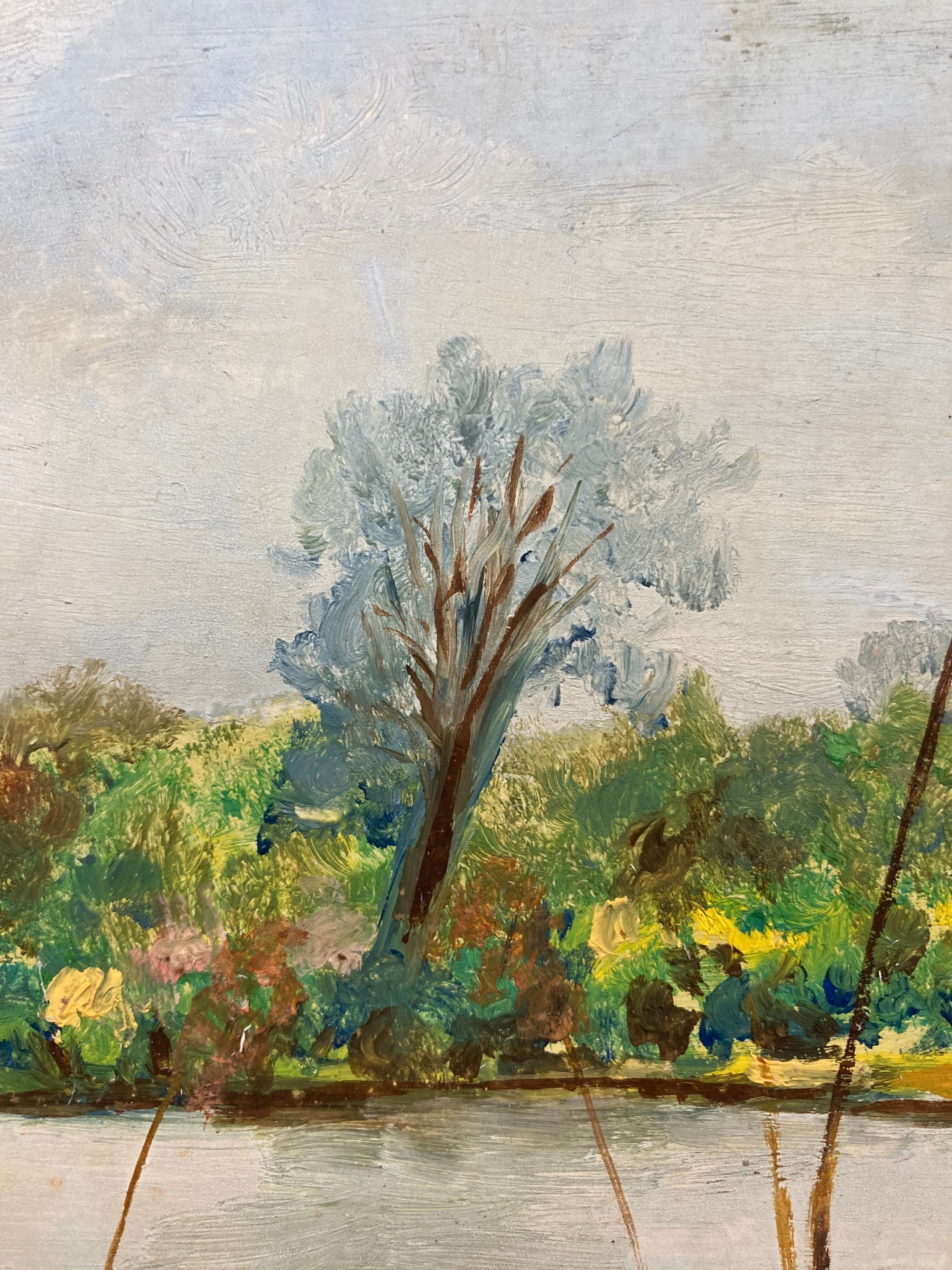 Oil on vintage cardboard