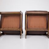 Paire de chauffeuses en cuir 1970