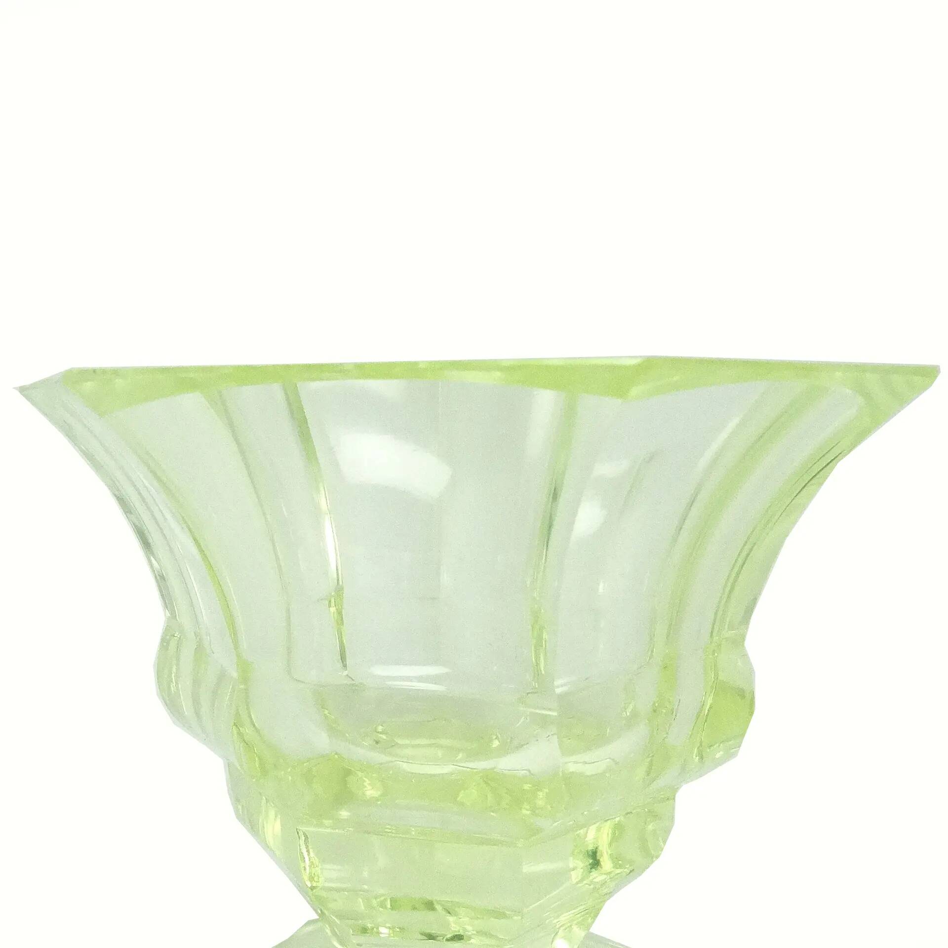Art Deco vase, uranium glass, Poland, 1930s