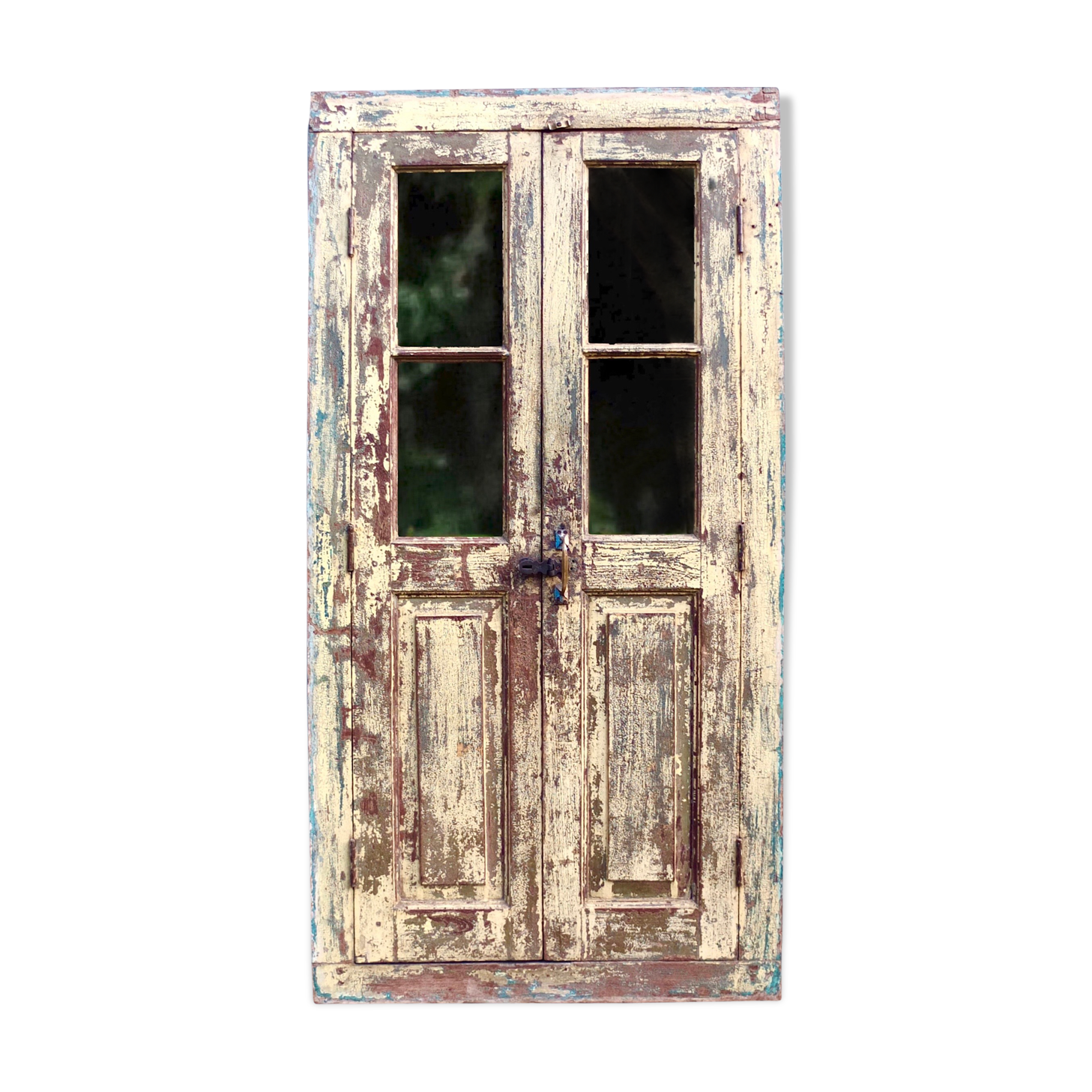 A Gorgeous Pair of Large Yellow Antique Shutter Doors