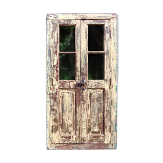 A Gorgeous Pair of Large Yellow Antique Shutter Doors