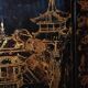 Armoire chinoise en orme polychromée