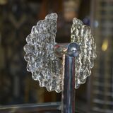 Lamp design chrome metal and glass 1970