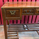 Ancien bureau en bois d'orme, époque Qing du XIXème siècle, ouvrant en façade par 4 tiroirs