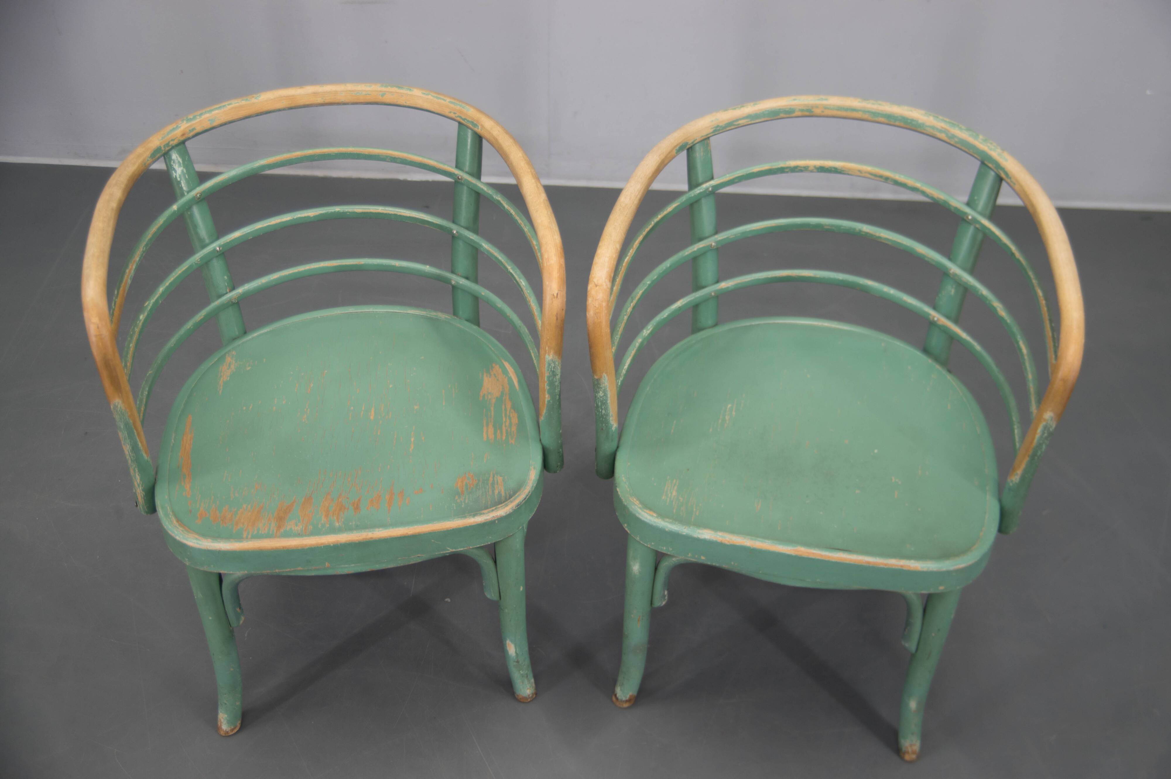 Rare Set of Two Bauhaus Armchairs B 246 by Josef Frank for Thonet, 1930s