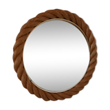 Rope work circular mid-century mirror