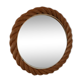 Rope work circular mid-century mirror