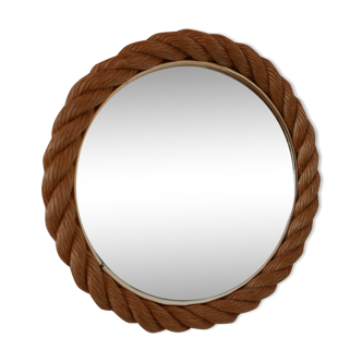 Rope work circular mid-century mirror