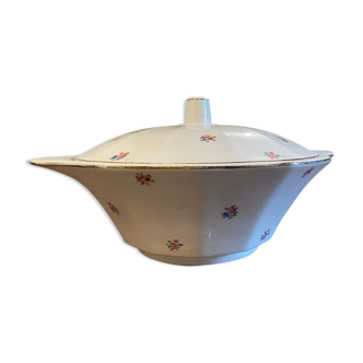 Soup tureen with iron earth Digoin Sarreguemines