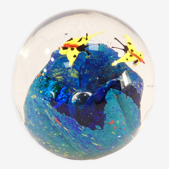 Sulphide / paperweight yellow butterflies