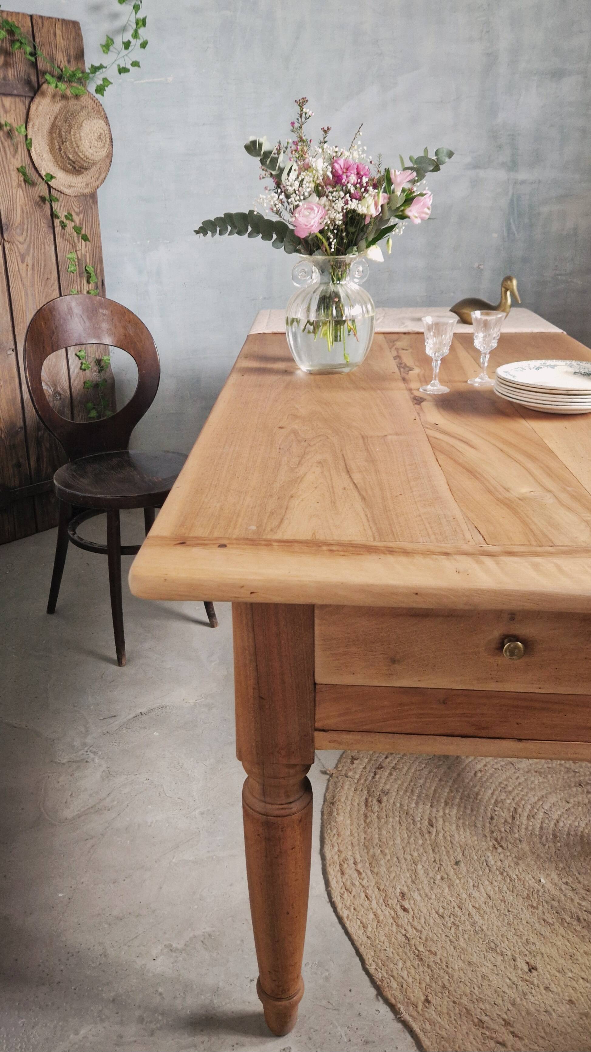 Old and beautiful solid walnut table.
