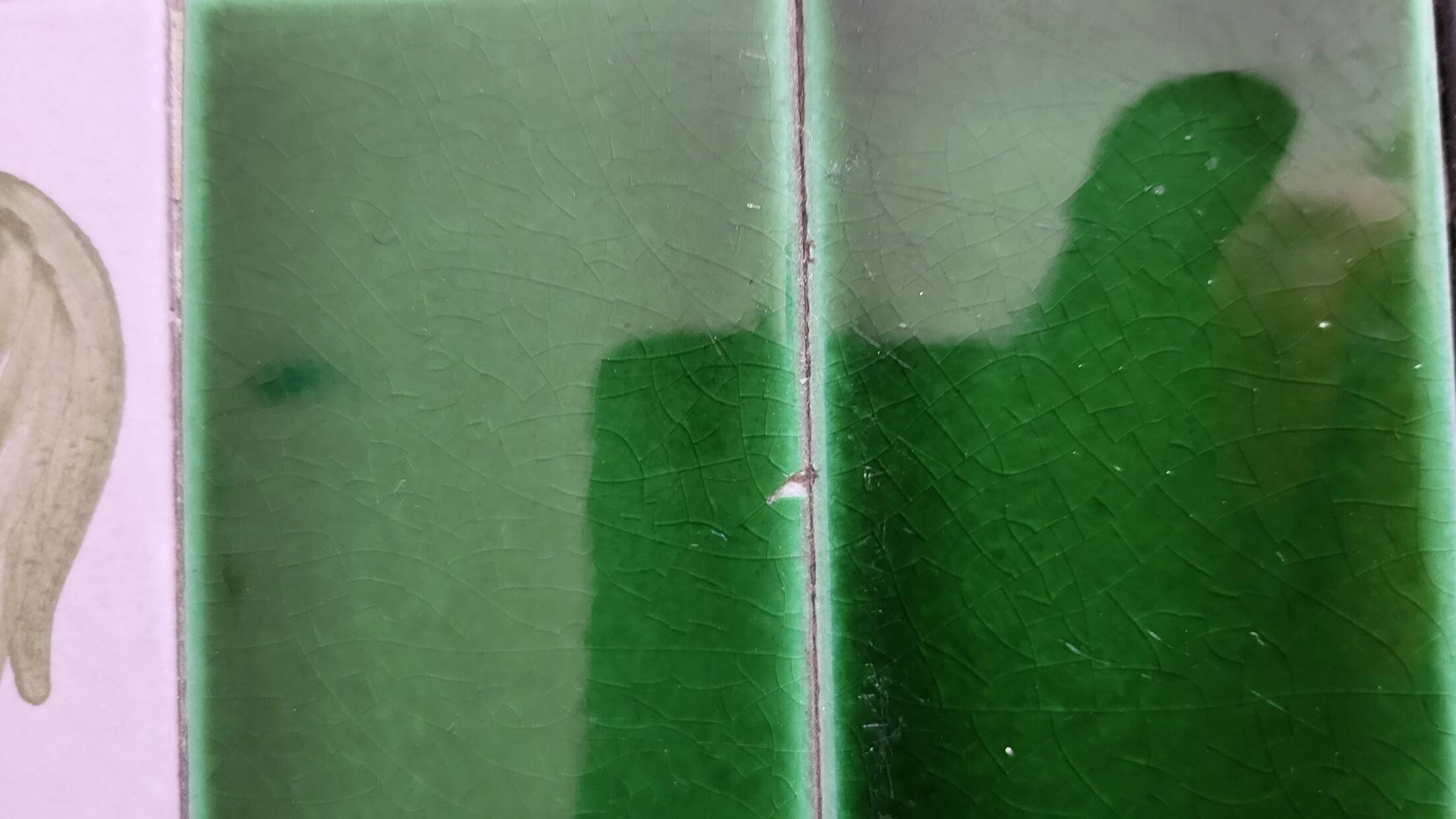 Roger Capron table in glazed green ceramic, France, vintage design.