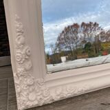 Carved sunflower matte beige mirror