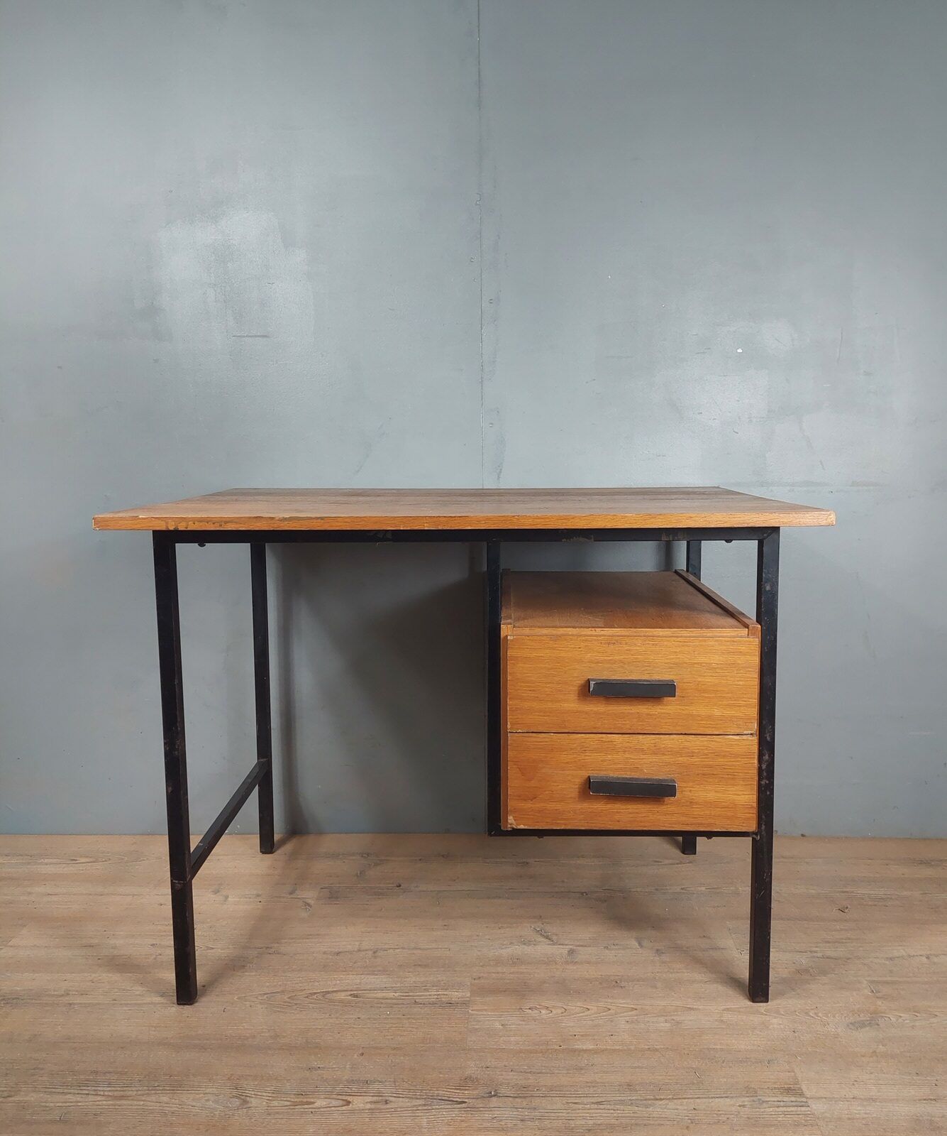 Vintage wood and iron desk