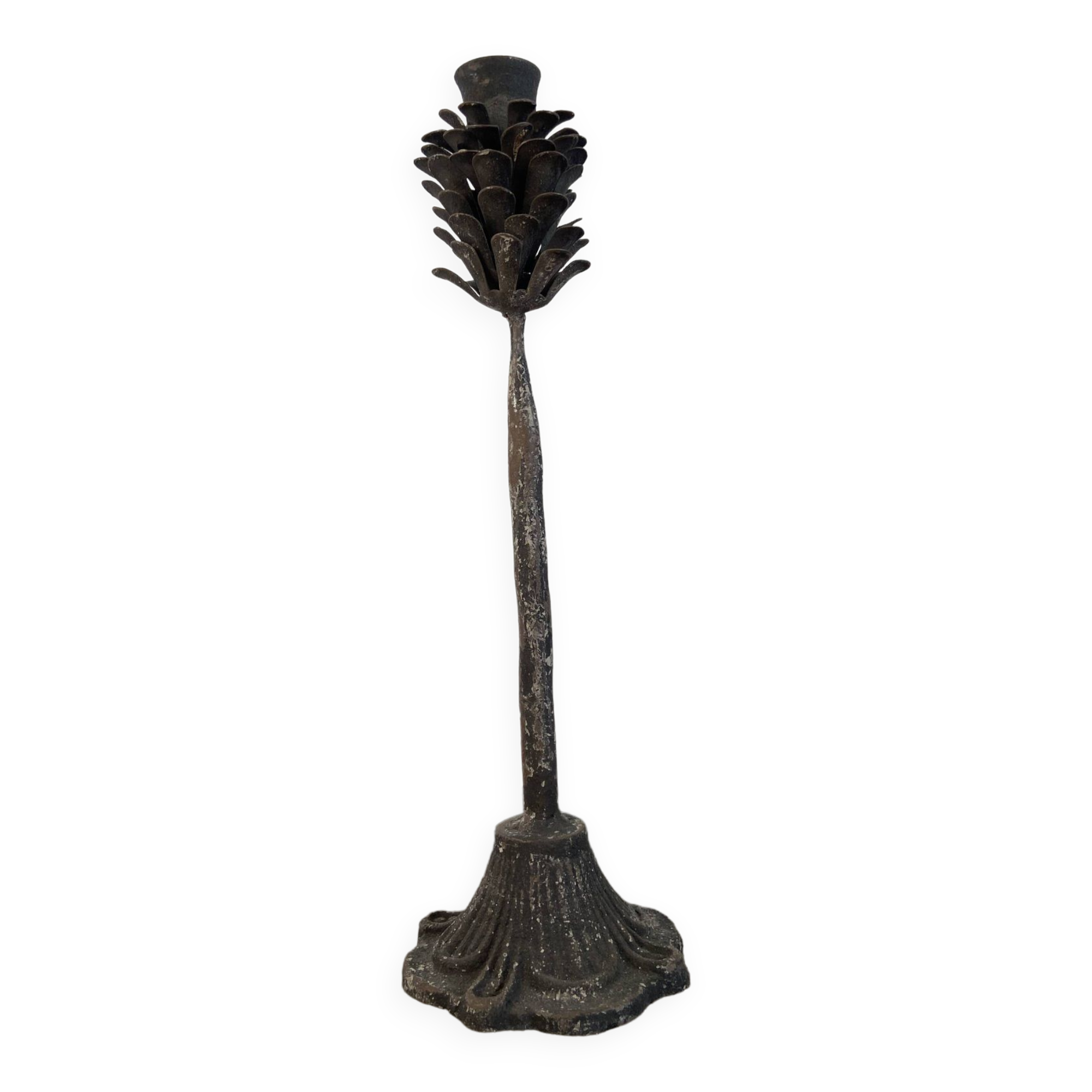 Metal pine cone candle holder