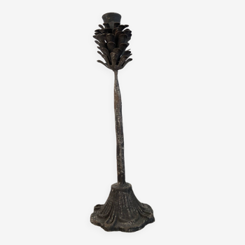 Metal pine cone candle holder