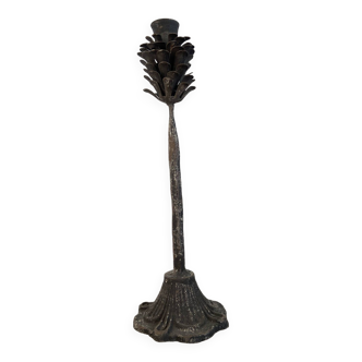 Metal pine cone candle holder