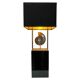 MAISON JANSEN (attr) 'Ammonite' lamp 102cm, gilded brass and black lacquered wood