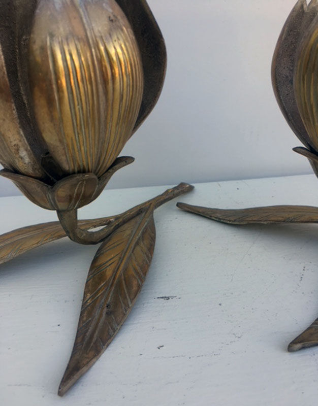 Lot de 2 fleurs laiton
