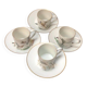 Porcelain de Paris Espresso Cup & Saucer Set: Bird Motif, Gilded, 1950s