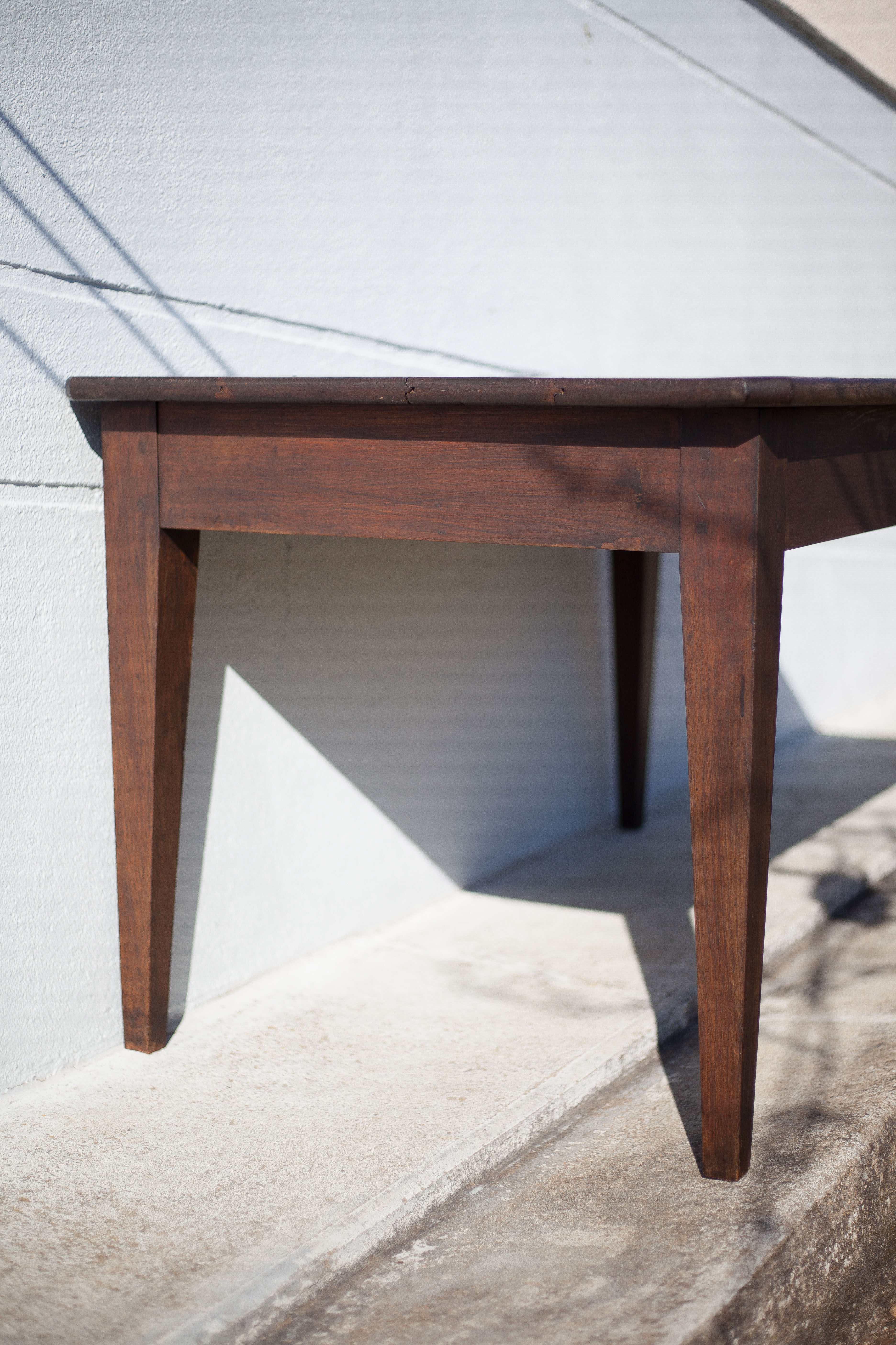 Farm table pear wood, old wood table, table 2 drawers, kitchen, countryside, chalet