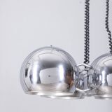 Vintage 1970s chrome-plated chandelier designed by Goffredo Reggiani