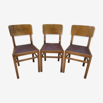 Lot de 3 chaises années 70