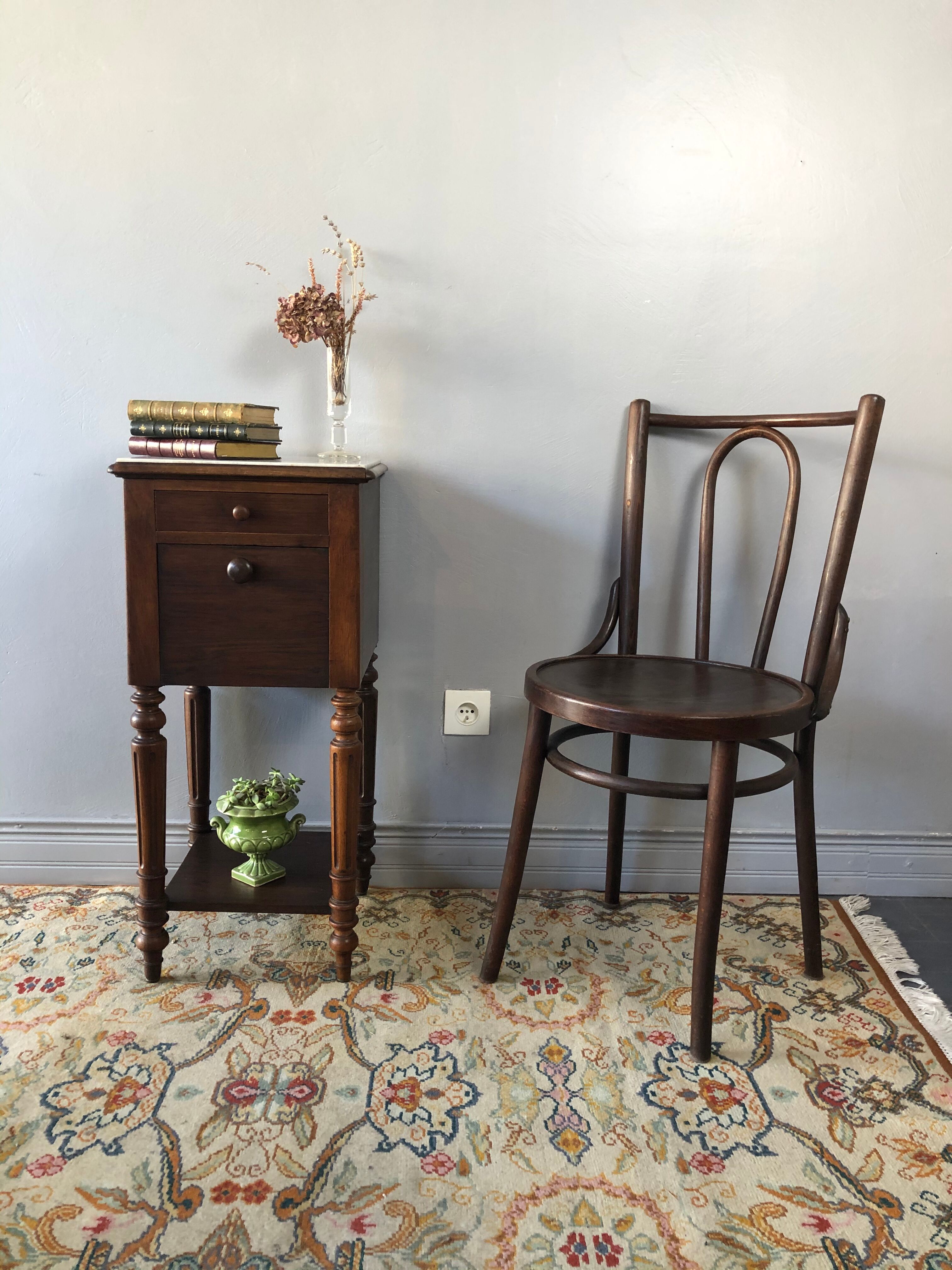 Walnut bedside table