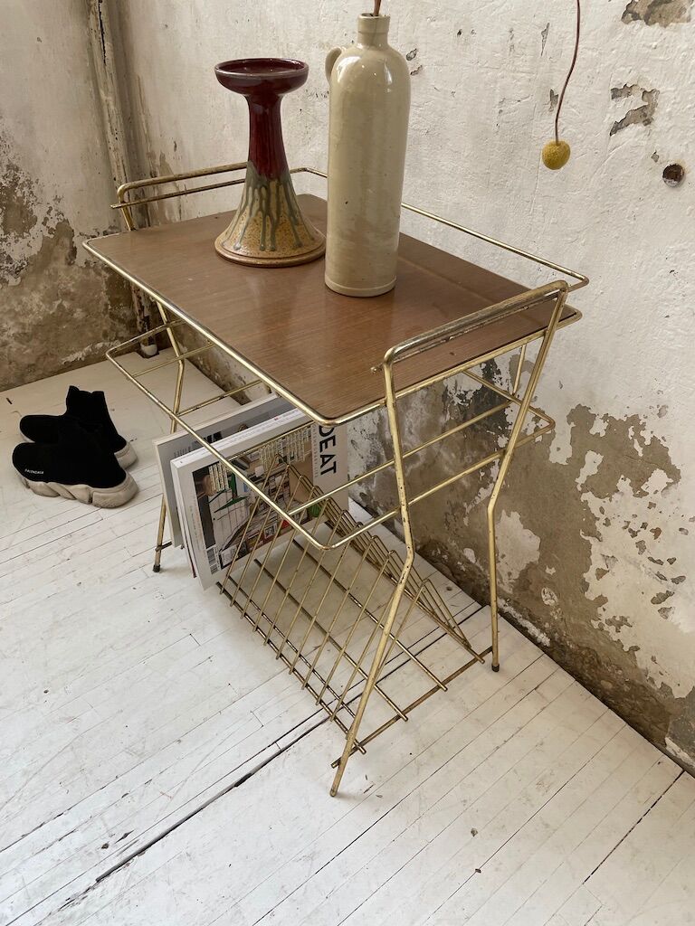 Vintage vinyl bedside side table