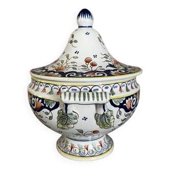 Small ceramic soup tureen – Handmade Rouen decor