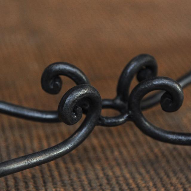 Metal coffee table perforated wrought iron foot 1940