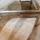 Structure table basse acier brossé sans vitres - années 70