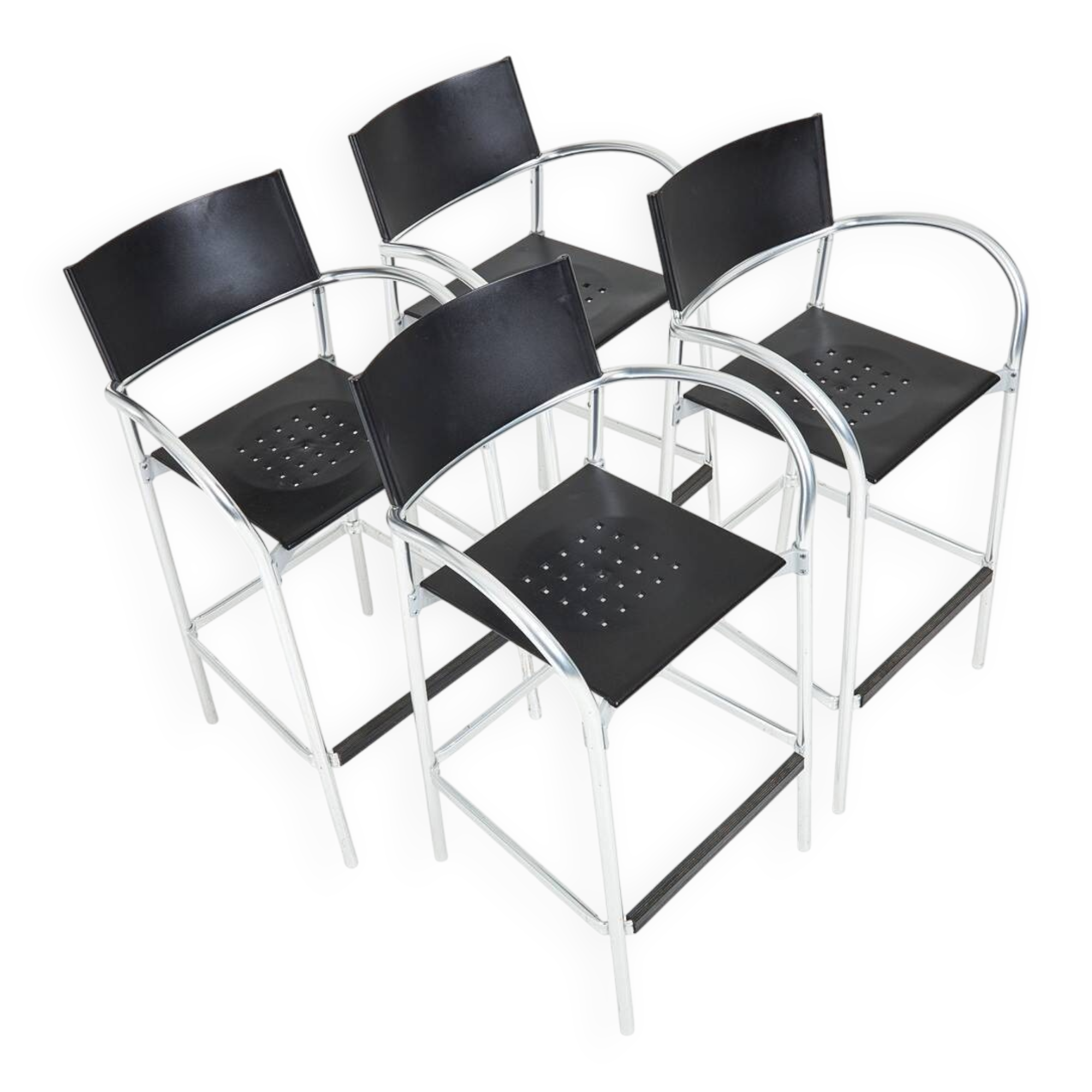 Carlo Bartoli — “Breeze” Bar Stools (Set of 4) for Segis, Italy — Acrylic &