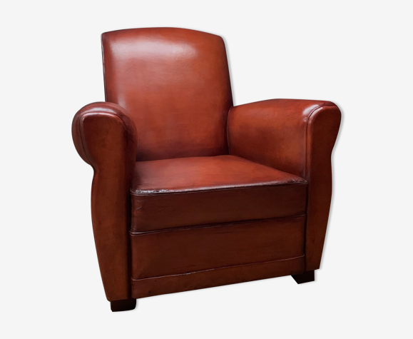 1950's French, leather club chair, Havana lounge model
