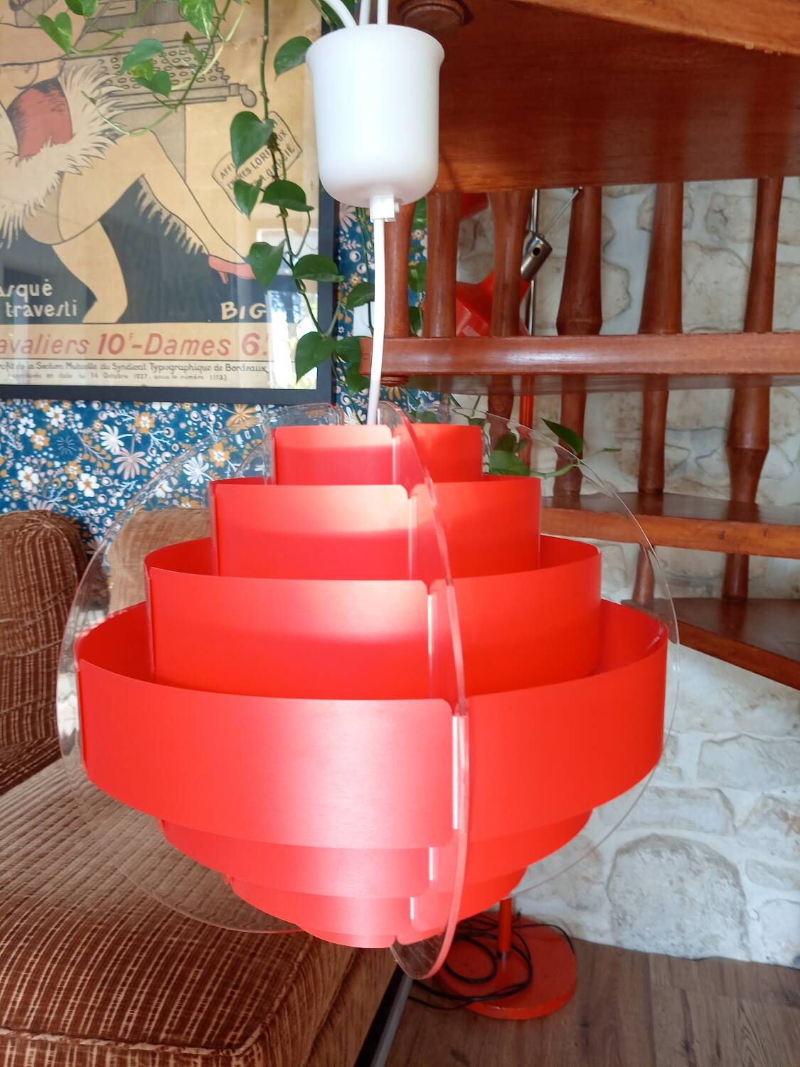 Vintage pendant light "Strips" Jacobsen