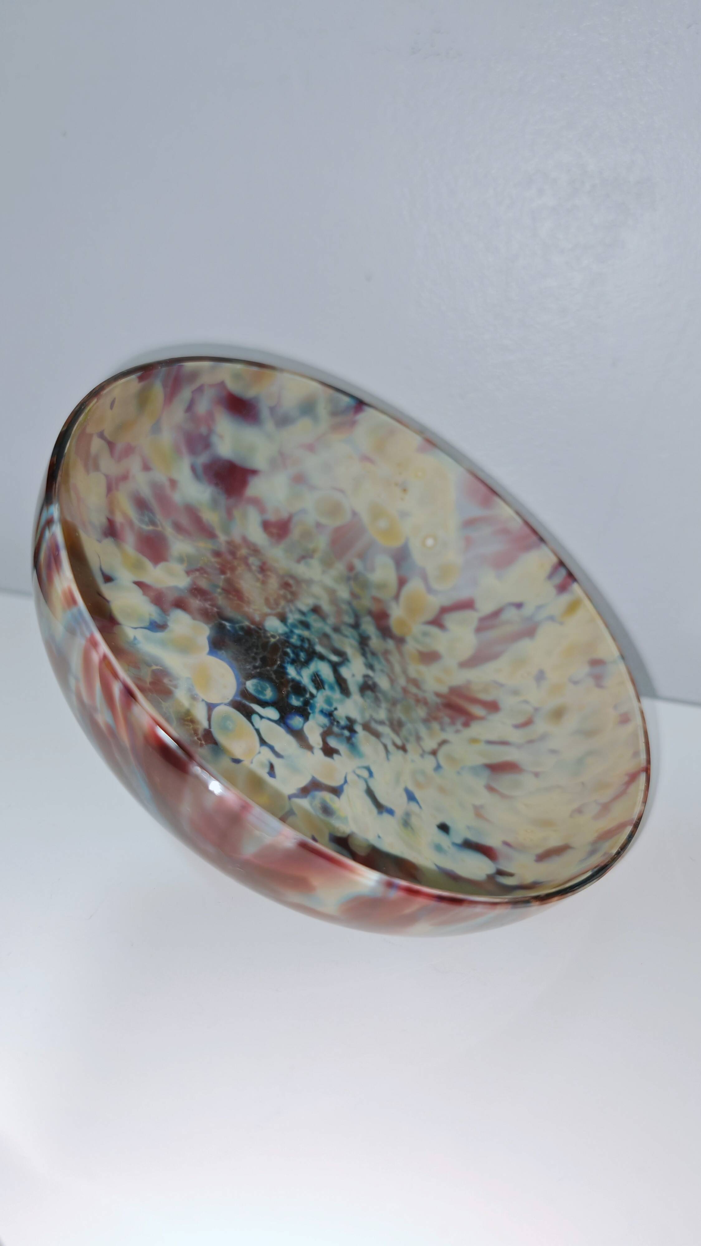 Coloured crystal bonbonnière Art Verrier Saint Louis