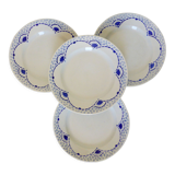 4 vintage dessert plates from the Gien manufacture model Pervenche