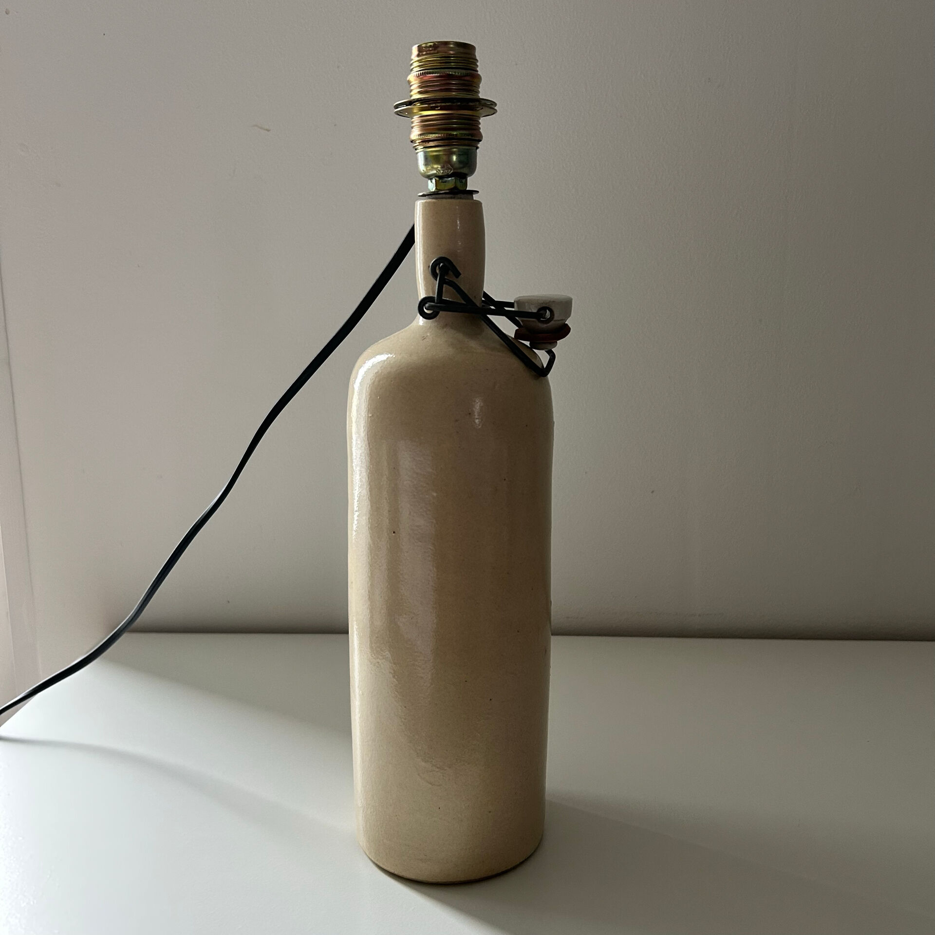 Bottle lamp base in stoneware