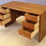 Modernist office in blond oak