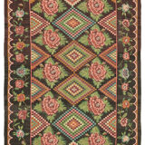 Handwoven Vintage Flatweave Black Kilim 192 cm x 290 cm - 23330