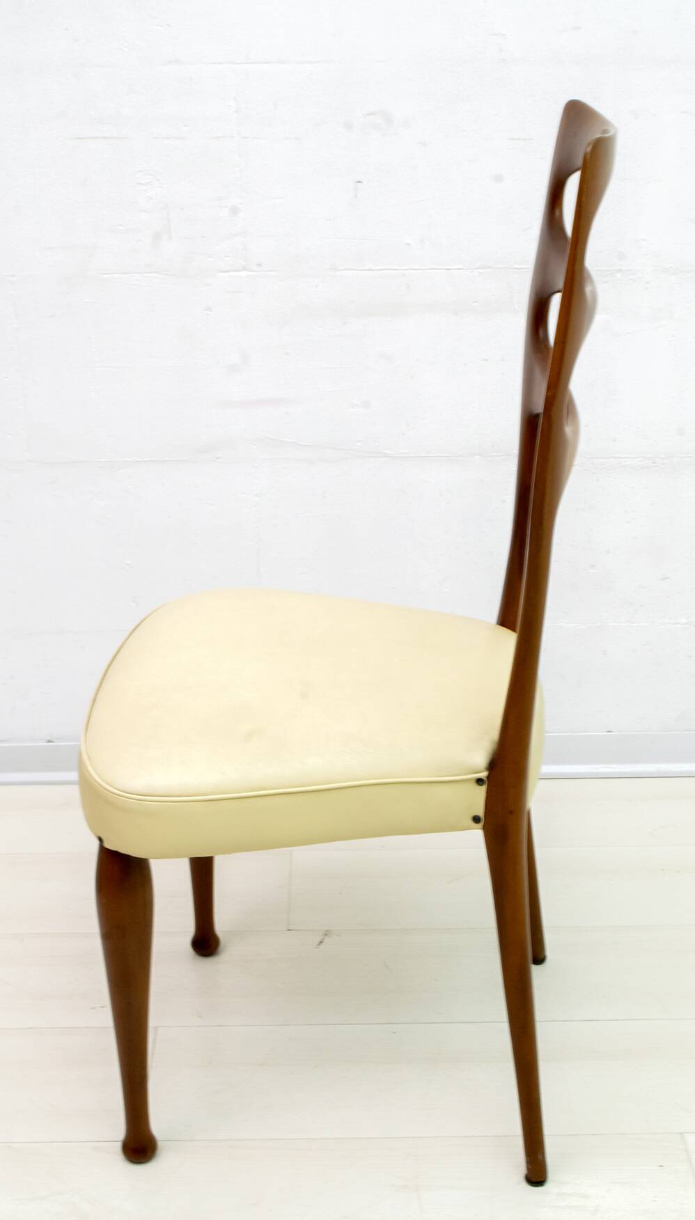 Six Vittorio Dassi Mid-Century Modern Italian Mahogany Dining Chairs, 1950s