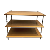 Three-level console in sycamore and brass Maison Jansen