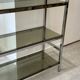 Chrome and smoked glass bookcase/shelf, circa 1970