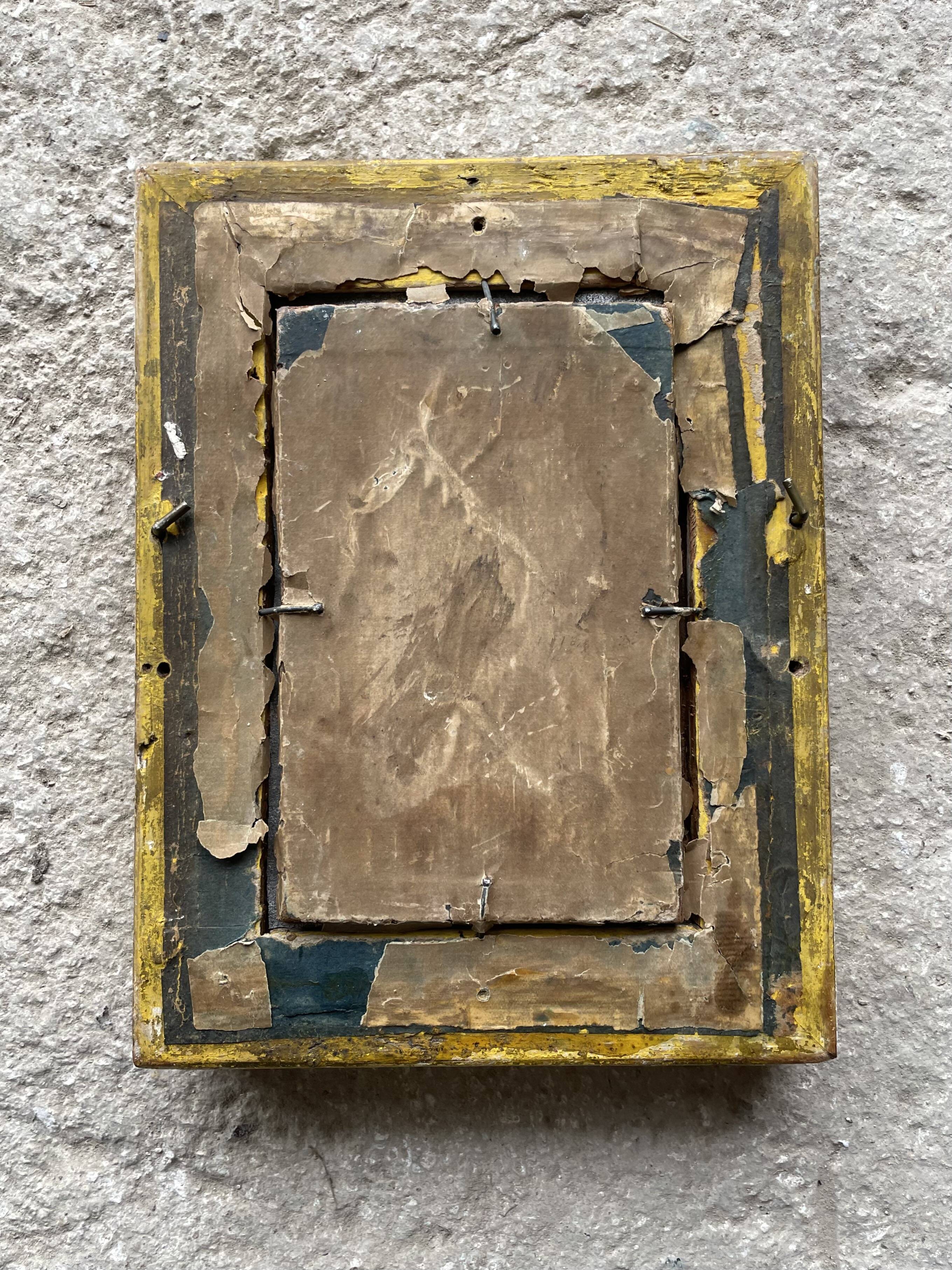 Small antique gold mirror 16x23cm