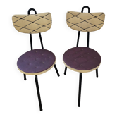 Chaises en métal rénovées
